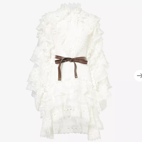 New Zimmermann Crush Heart Trim Long Sleeve Minidress Size Medium - Picture 2 of 13